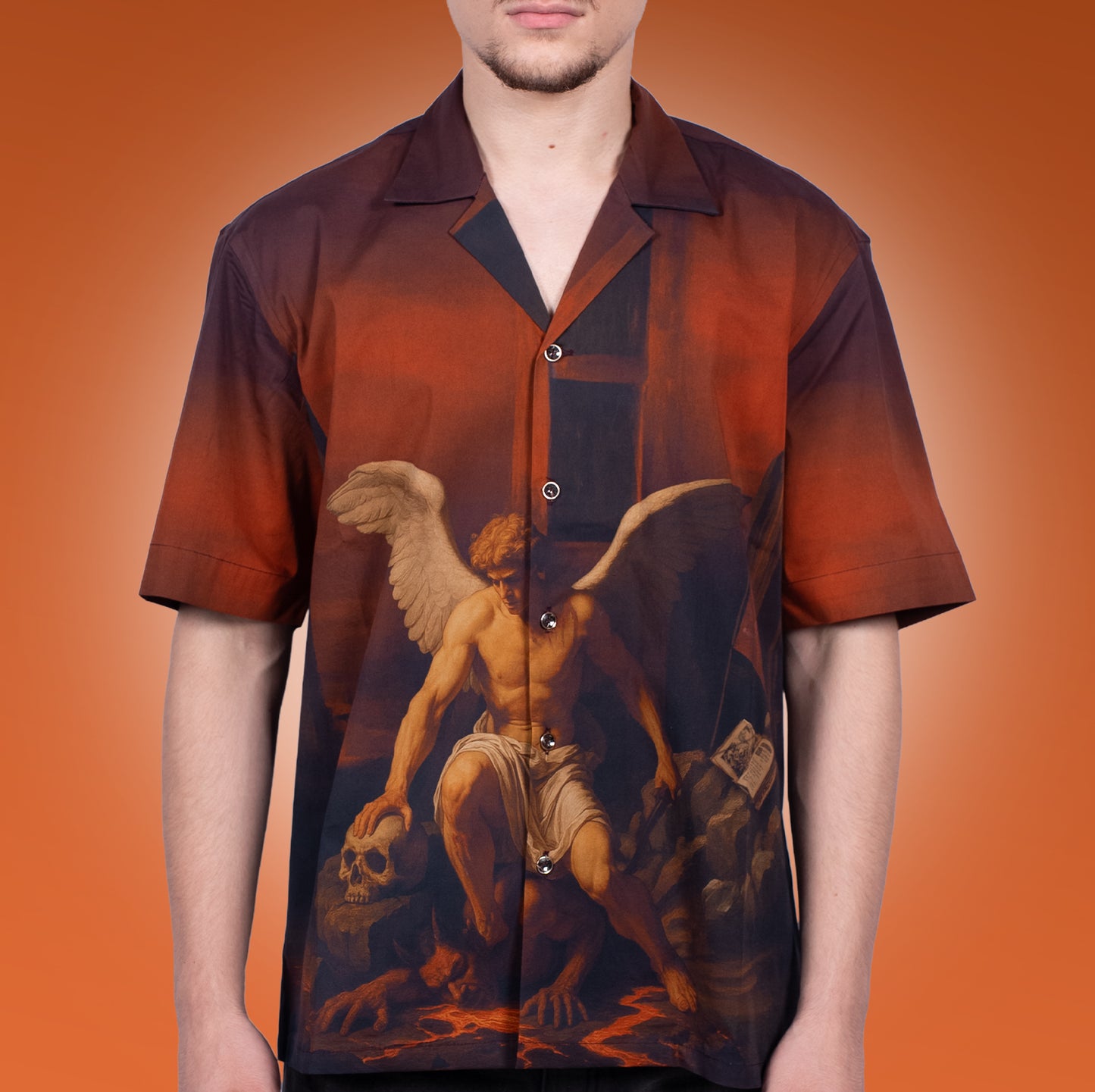 Heaven's Reckoning Oversized Cuban Collar Shirt