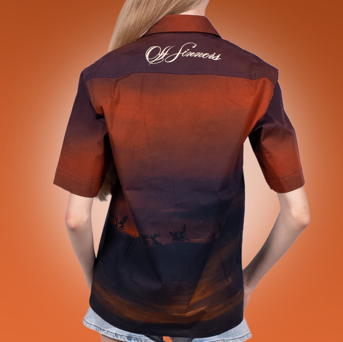 Heaven's Reckoning Oversized Cuban Collar Shirt