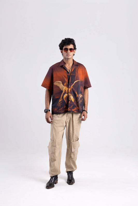 Heaven's Reckoning Oversized Cuban Collar Shirt