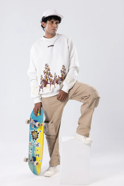 White Sweatshirt - Frost Flower