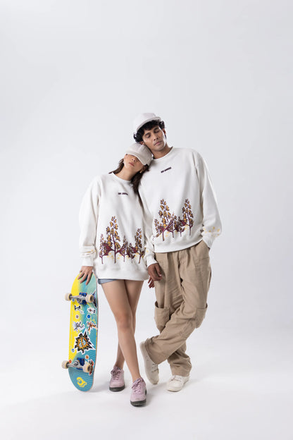 White Sweatshirt - Frost Flower