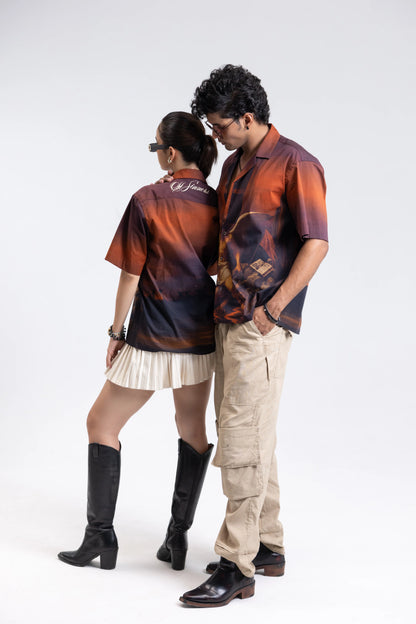 Heaven's Reckoning Oversized Cuban Collar Shirt