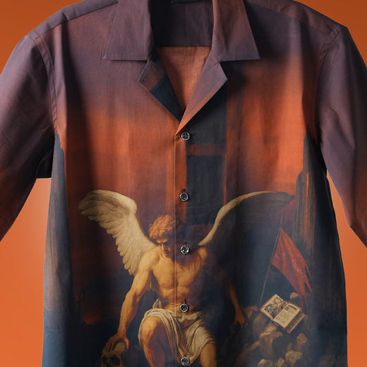 Heaven's Reckoning Oversized Cuban Collar Shirt